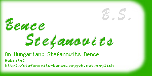 bence stefanovits business card